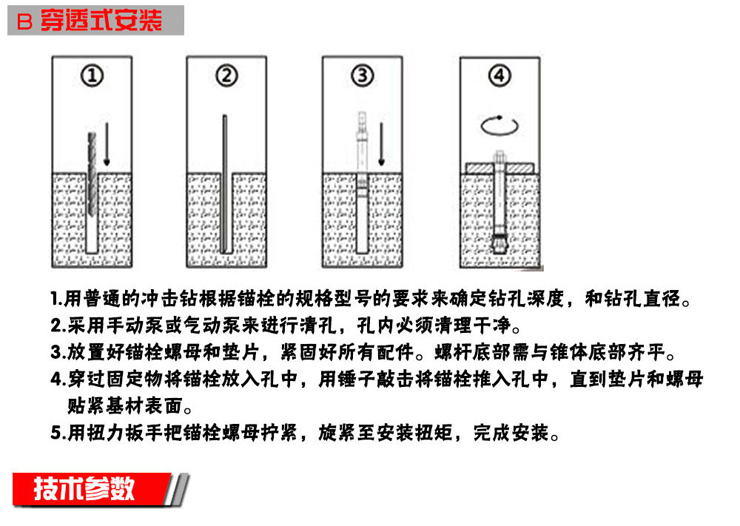 后切底機械錨栓